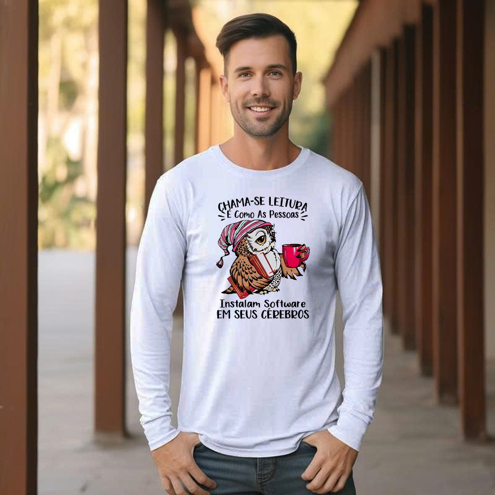 Chama Se Leitura E Como As Pessoas Shirt Unique Funny Owl Design Long Sleeve Shirt Gift For Boyfriend