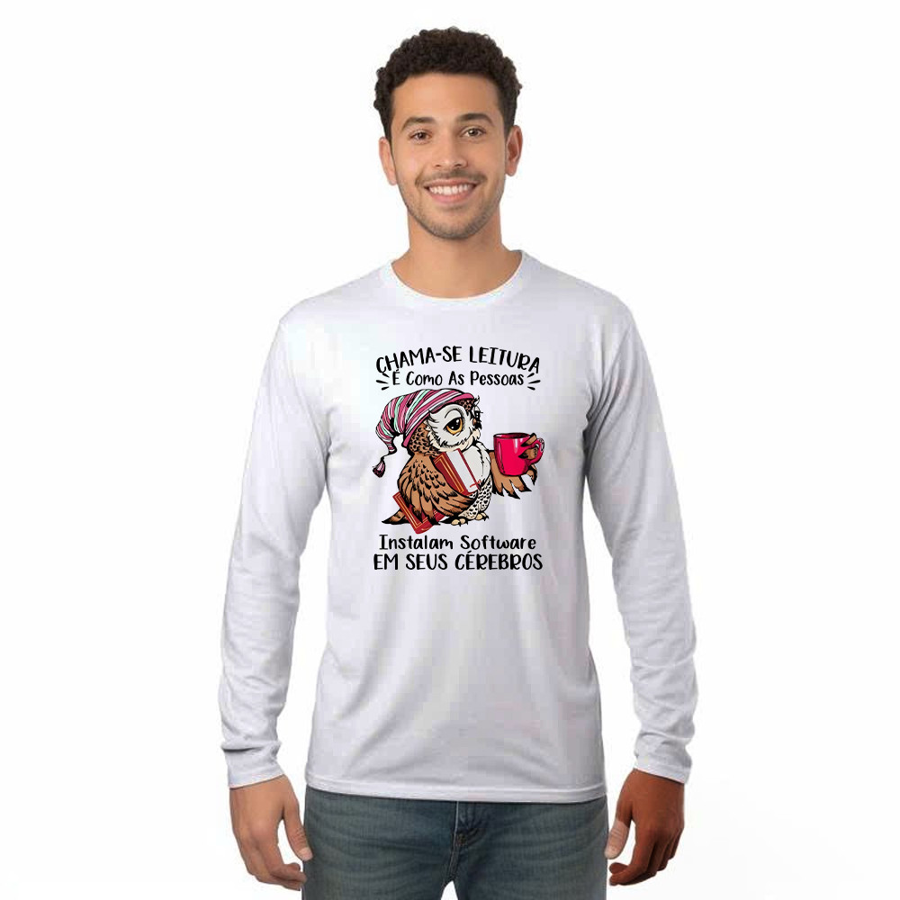Chama Se Leitura E Como As Pessoas Shirt Unique Funny Owl Design Long Sleeve Shirt Gift For Boyfriend
