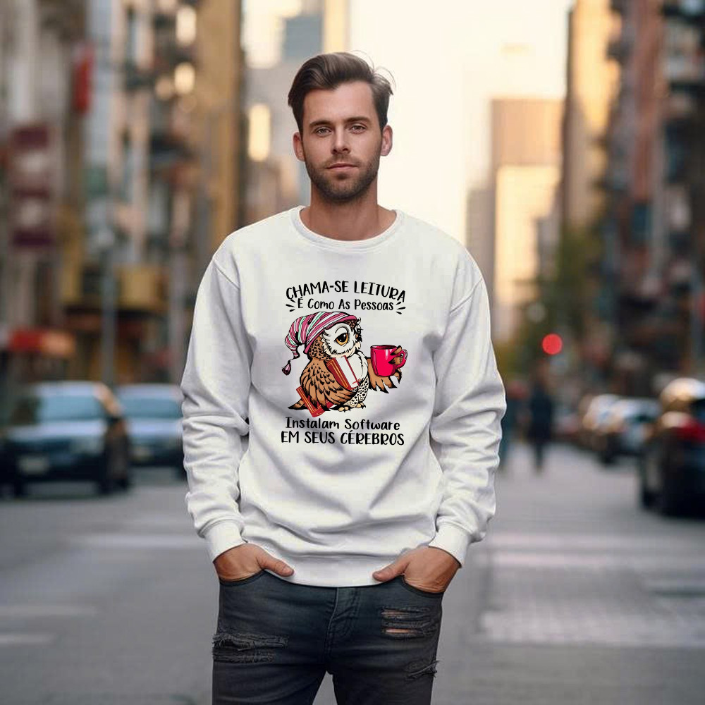 Chama Se Leitura E Como As Pessoas Shirt Unique Funny Owl Design Sweatshirt Gift For Boyfriend