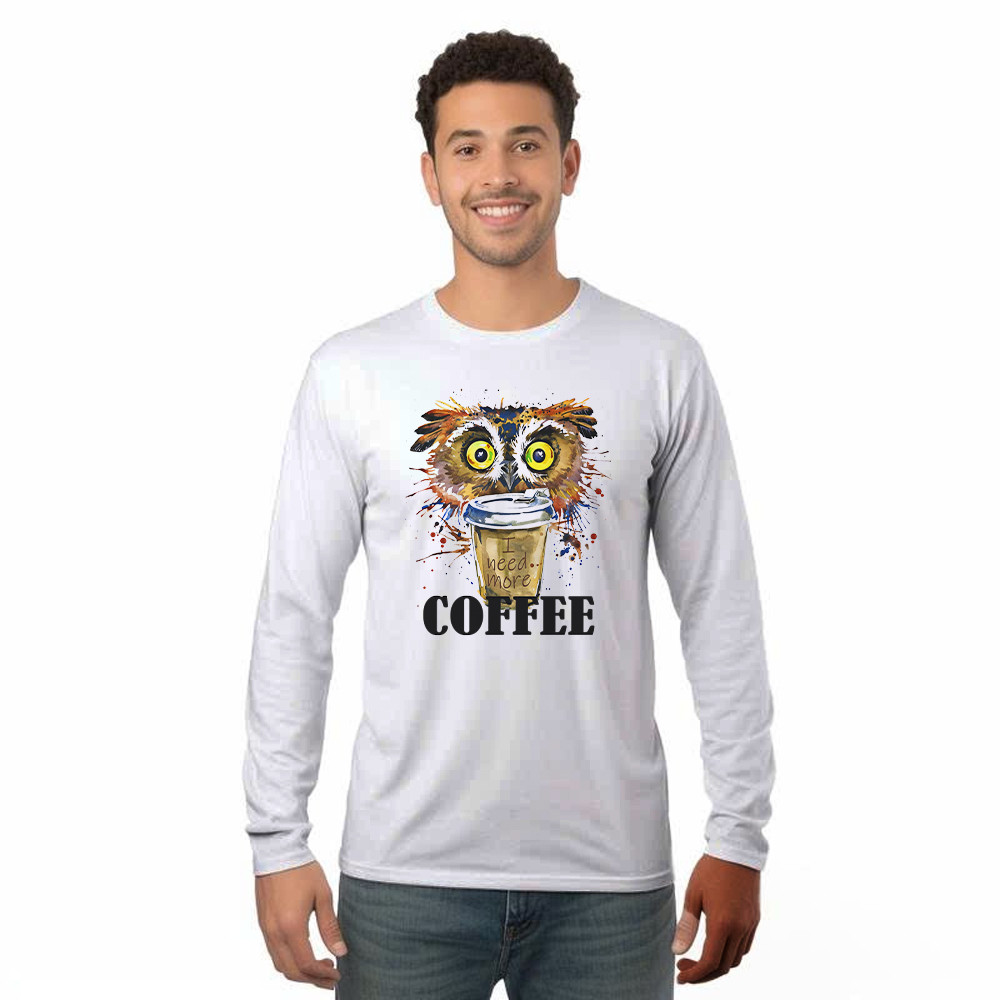Owl I Need More Coffee Long Sleeve Shirt Funny Coffee Lover Shirt Owl Themed Christmas Gifts