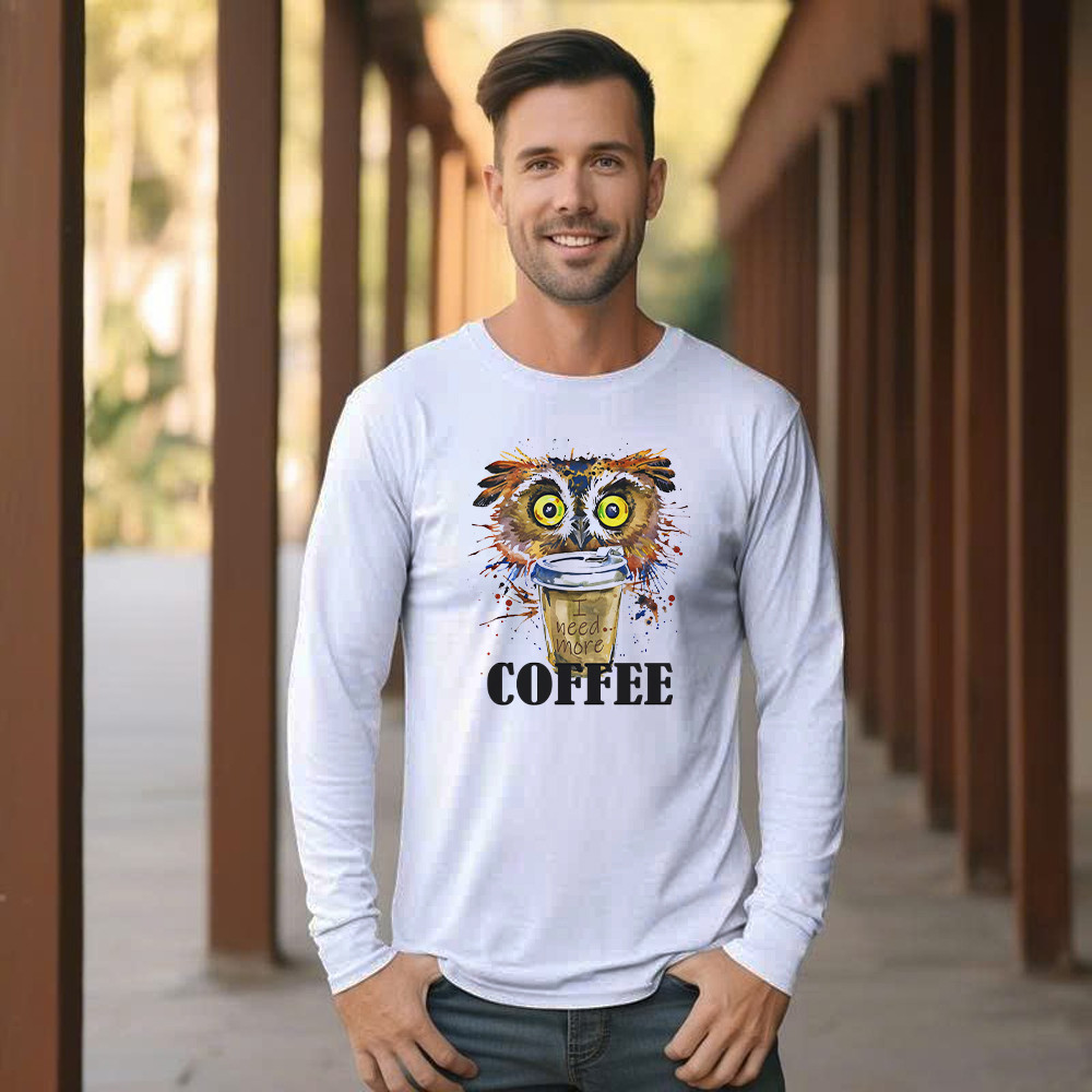 Owl I Need More Coffee Long Sleeve Shirt Funny Coffee Lover Shirt Owl Themed Christmas Gifts
