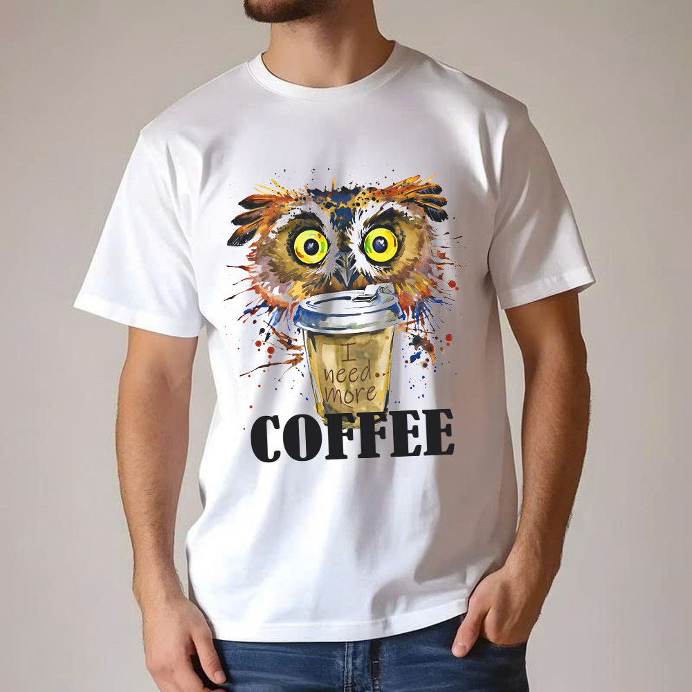 Owl I Need More Coffee T-Shirt Funny Coffee Lover Shirt Owl Themed Christmas Gifts
